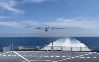 Drone demonstrates autonomous takeoff and landing in U.S. Navy exercise