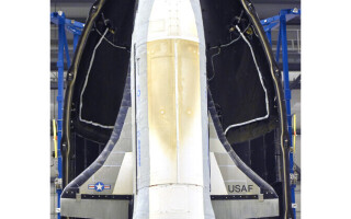 X-37B inside payload fairing before launch of eighth mission. U.S. Space Force photo