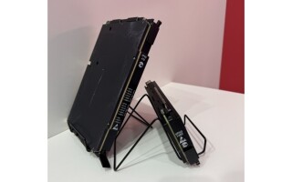 Curtiss-Wright Defense Solutions is displaying its Champ F7 VPX6-476 and VPX3-1262 at Eurosatory this week. (Author photo.)