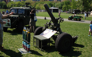 An M327 Rifled Towed (RT) Mortar will be used to deploy Raytheon's PERM munition.